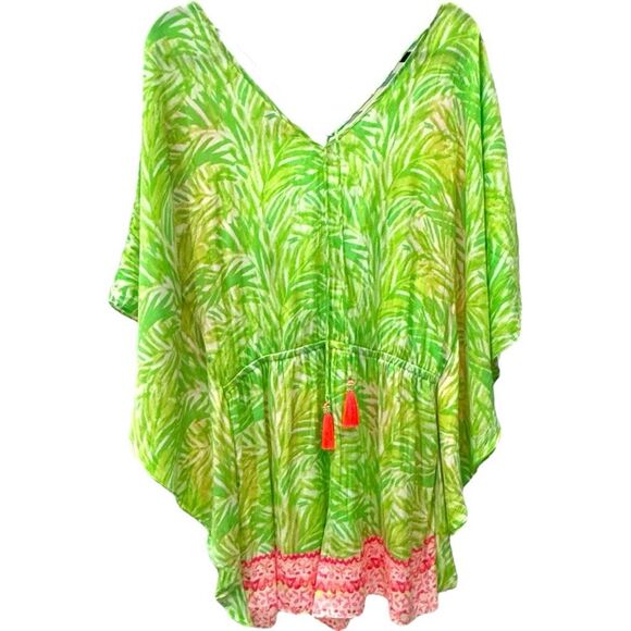 Lilly Pulitzer Mai Romper - Tiki Pink Flamingo - Size Medium - Kimono Jumpsuit - Picture 2 of 10